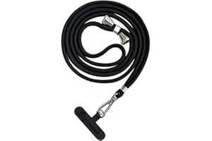 Bigcousin Tour de Cou Telephone Universelle,Réglable Amovible en Nylon Pendentifs Collier de Longe Porte-clés Cordon pour Plupart de Téléphones Intelligents,Noir