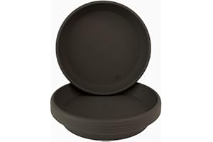 Home Garden Ornaments Plato Maceta Redondo 27cm de Diámetro Gris Mármol Juego de 5 -