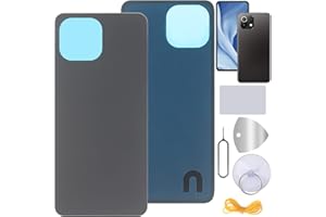 YHX-OU Couvercle de batterie 6,47" pour Xiaomi Mi 11 Lite 4G Mi 11 Lite 5G Mi 11 Lite 5G NE Arrière en verre Arrière en verre Arrière en verre Kit de réparation + outils (Noir)