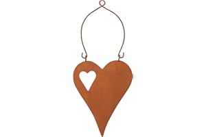 levandeo Decorazione da giardino a forma di cuore, 15 x 32 cm, in ferro, decorazione a forma di cuore, decorazione ruggine, decorazione da giardino, idea regalo per San Valentino