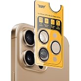 BUFF LABS iPhone 16 Pro Max / 16 Pro ile Uyumlu Titanyum 9H Lens Koruyucu (Gold Brown)