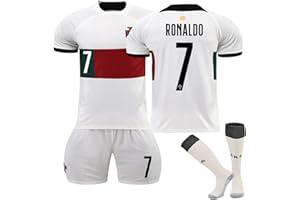 JIHAE Ronaldo Football Kits for Kids 22/23 AL NASSR No.7 Football Jersey Kit for Kids and Aldult Football Kit Jersey Football T Shirt, Shorts and Sock Set Football Tracksuit for Mens and Boys