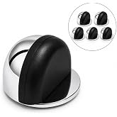 Yarımay Yapışkanlı Kapı Kolu Stoperi, Metal Kapı Tamponu, Koruyucu Kapı Durdurucu (5, Krom)