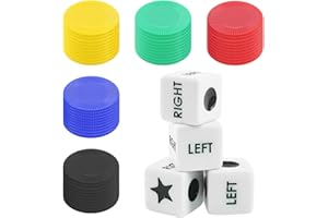 NYGGTYK Set da gioco a 4 dadi e 50 chip a colori, perfetto per intrattenimento, feste in casa