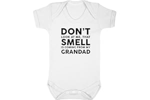 ART HUSTLE Don't Look at Me That Smell is Coming from My Grandad Baby Boy Girl Unisex Short Sleeve Bodysuit