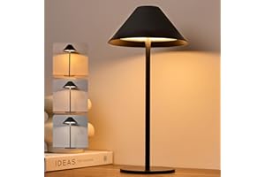 Bojim Nowoczesna Lampa Stołowa LED Bezprzewodowa, Ładowana przez USB z Dotykowym Sterowaniem, Przenośna i Wodoodporna IP54, Uniwersalna do Sypialni, Salonu, Ogrodu – Metalowy Design w Kolorze Czarnym