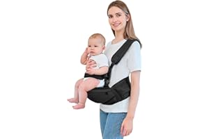 IULONEE Multifuncional Portabebé Asiento De Cadera Portabebés Ergonómico Portador De Bebé Hipseat Portador De Bebe Ergonomico Taburete De Cintura Portabebes Asiento De Cadera Para Bebé (Negro)