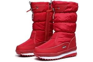 DYHQQ Damen-Schneestiefel mit Reißverschluss Winter Gebaut für Komfort, Winter II Wasserdichter, mit Fell gefütterter, frostiger, Warmer, Rutschfester Stiefel