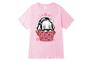 OUHZNUX T-Shirt Homme Demon Slayer Kamado Nezuko T-Shirt Imprimé Fille Ample T-Shirt Été Mignon Xxs-3Xl
