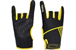 HEALLILY 1 Paire de Gants de Bowling Antidérapants Professionnels Accessoires de Bowling Confortables Gants de Sport Semi-Doigt Mitaines pour Bowling Taille S/M (Jaune)
