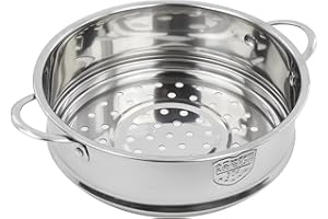 Hoobao Accessori Cestello Cuocivapore Inox,Pentole in Acciaio Inossidabile Vaporiera,Pentola per Cottura a Vapore, Pentola a Vapore per Verdure, Modo Sano di Cucinare Le Verdure (22 CM)