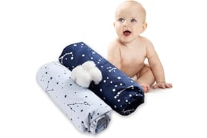 bimocosy Lot de 2 draps Housses 100% Coton sergé imprimé Signes du Zodiaque pour lit bébé, Bleu, 60 x 120 cm, Oeko-TEX