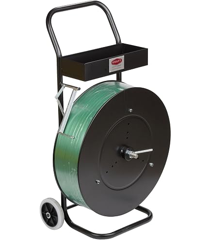 Rollwagen Für Umreifungsband – Beweglicher Bandspender Mit Aufbewahrung, Schwerlasttauglich Bis 80 Kg, Für PP-Band (200/400 Mm Innendurchmesser)