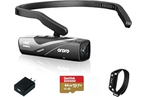 ORDRO Videokamera 4K EP8 Tragbare Kamera POV-Aufnahmen, Ultra HD 4K 60fps Camcorder mit 1/2,8" Sensor, 2-Achsen-Gimbal-Stabilisator, 2,4/5G WiFi, Mit Fernbedienung und 64GB MikroSD Karte