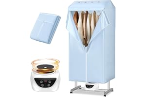 Innotic 1500W Macchina asciugatrice elettrica e set di coperture (esclusi gli stendini), con funzione di temporizzazione, facile da usare, blu+asciuga