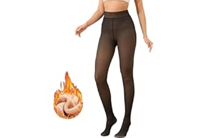 LCMAOKE Strumpfhosen Damen Winter, Thermostrumpfhosen Gefütterte Strumpfhose, Thermo Leggings Gefälschte Durchscheinend Plüschstrümpfe Pantyhose Wärmende Fleece Strumpfhose