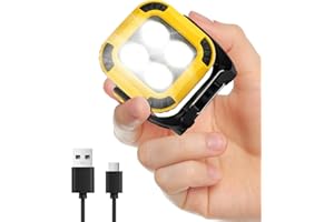 ZUMHIGH 20W LED Rechargeable Work Light, Super Bright 900LM Portable Magnetic COB Floodlight with 4 Modes & 4 Brightness Levels, Waterproof 360° Rotatable USB Lamp for Outdoor, Camping, Car Repair, Emergency
