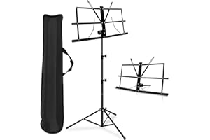 SIAMED Pupitre stable pliable pour enfants et adultes - Support de piano en métal pour guitare, saxophone flûte, batterie - Avec sac de transport étanche