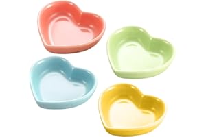 ZPSCXQ 4 Ceramic Guinea Pig Bowls, Hedgehog Food Bowls, Small Animal Feeding Dishes for Hamsters, Gerbils, Mice, Durable and Easy to Clean, 8 x 7.5 x 2.5 cm, Blue, Green, Yellow, Pink