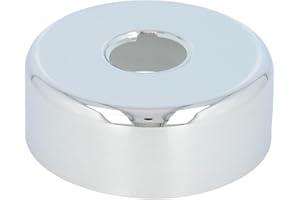 tecuro Rozeta gwintowana Ø 27 mm wewnątrz (3/4 cala), Ø 80 mm zewnętrzna, wysokość 30 mm, wysokiej jakości mosiądz chromowany, osłona rury