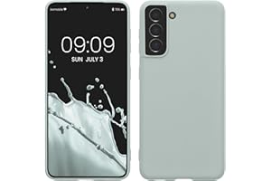 kwmobile Funda para Samsung Galaxy S21 Carcasa - Ultrafina de TPU y Silicona con Bordes elevados anticaídas - Menta Cool