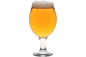 LAV Bicchieri Calice Birra Vetro 570ml Set di 6 Collezione Elite, Bicchieri da Birra Belga, Adatto alla Lavastoviglie