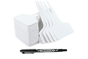 GWHOLE Etiquettes de Plantes T-Type 100 Pcs Étiquettes pour Plantes en Plastique Etiquette Semis pour Fleur Légumes Graine Jardin Pépinière