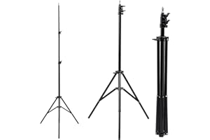 MACLEAN MC-163 - Trépied pour éclairage annulaire 12" Hauteur réglable 62-190 cm