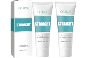 SUPATMUL 60ml Crème Lissante Correctrice Protéinée, Crème de Lissage Cheveux Naturels, Silk & Gloss Hair Smoothing Cream, Crème lissante nourrissante et lissante rapide au collagène pour tous les cheveux (2PC)