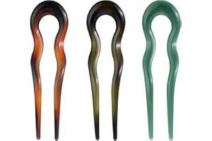 XTHROTSENK 3 Stück U-förmige Haarnadeln French Twist Hair Pin Französische Haarnadel Gabel Hochsteckfrisur Chignon Pins Kopfschmuck für Frauen Langes Frisurenzubehör