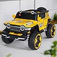 JN Creations 12V Kids Battery Operated 4X4 Heavy Duty Jumbo Ride on Jeep WN-1166 (Yellow)