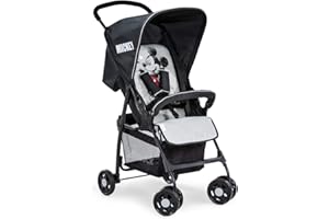 hauck Poussette Compacte Citadine Sport - Ultra Légère Seulement 5,9 kg, Pliable et Inclinable, Jusqu'à 15 kg, Capote Pare-Soleil, Grand Panier 3 kg, Mickey Stars