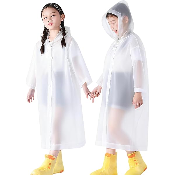 Poncho De Pluie Enfant Transparent EVA - Imperméable Et Pliable - Pour École, Vent - Taille Unique Enfants
