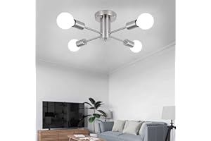 QAREHL Sputnik Ceiling Lights Living Room, 4 Lights Modern Chrome Ceiling Lights Mid Century Industrial Sputnik Chandelier for Bedroom, Kitchen, Dining Room, Hallway, Lounge