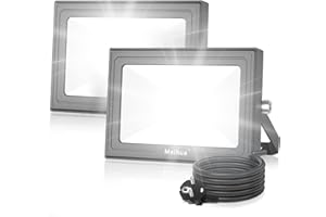‎MEIHUA MEIHUA LED Strahler 60W LED Strahler mit Stecker Superhell 5200LM LED Scheinwerfer Außen 6500K Kaltweiß LED Fluter IP66 Wasserdicht Außenstrahler Aussenleuchte für Auffahrt Garage Garten 2Stk.