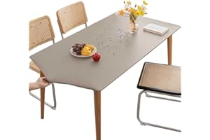 Mateju Exterior Mantel Mesa Rectangular, Mantel Antimanchas Manteles Impermeable PVC, Borde Elástico Lavable Manteles de Mesa para Cocina Comedor Fiestas Picnic (90x150cm,Gris Elefante)