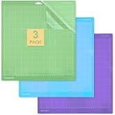 LEAZZLE 3 Pieces 12x12 Cutting Mat for Cricut Maker 3/Explore 3/Air/Air 2, 3 Different Adhesive Cutting Mat for Cricut, 30.5