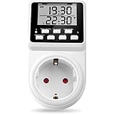 NOVKIT Intervall Digitale Zeitschaltuhr Steckdose mit unendlichem Zyklus, 3 täglichen Programmen und Countdown für Innen (230