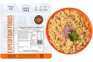 EXPEDITION FOODS EXPEDITIONFOODS.COM EXPEDITION FOODS Spaghetti Carbonara (Single Serving / 450KCAL) | Freeze-Dried Camping & Hiking Food