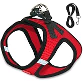 BYPET Cat Collar Anti-Escape Cat Walking Collar with Reflector Cat & Dog Breast Collar with Reflector (Red, Medium)