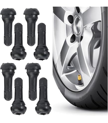 Circuit Performance TR412 Short Chrome Snap-In Valve Stems (Set Of 4) - Rubber/Copper