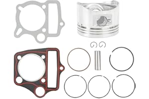 PISSENTE Piston Rings Gasket Set, 52.4mm Piston Rings Gasket Set Piston O Ring Gasket Kit With High Strength For Engine ATV Dirt Pit Bike Go Kart