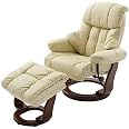 Robas Lund Sedia Con Crema Pouf In Pelle Calgrey Naturale / Crema E