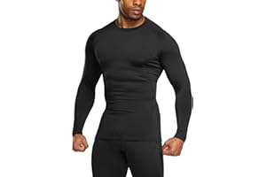 TSLA 1 or 2 Pack Men's Thermal Long Sleeve Compression Shirts, Athletic Base Layer Top, Winter Gear Running T-Shirt