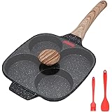 Bobikuke Fried Egg Pan, Egg Frying Pan with Lid Non-Stick 4 Cups