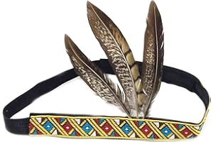 STREEHERJJKEA1 Fascia capelli indiani piume semplice copricapo piuma Fascia Testa Piuma Bambino Fascia capelli piume indiane per accessori costumi cowboy carnevale apachen unisex accessorio per feste tema indiano