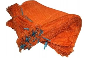 AWENTA 100 sacs filets orange 50 cm x 78 cm 30 kg avec cordon de serrage et mailles Raschel pour légumes et bois