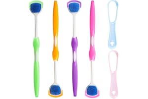 Æ— Å“Ç‰Œ Tongue Scraper, 6 Pcs Tongue Brusher Tongue Cleaner Tool Set Helps Fight Bad Breath and Maintain Mouth Health, Tongue Scrapers for Kids and Adults