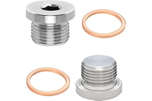 Maxqzin 2 Packs O2 Sensor Socket and Spacer with Copper Washer, M18 x 1.5 Thread Universal 304 Stainless Steel Bung for Automotive, Car, Bike, Motorbike, ATV, UTV