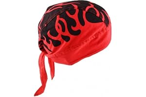 Ulalaza Bandana transpirable de algodón Durag Headwrap Pirata Cap Skull Caps para hombre y mujer